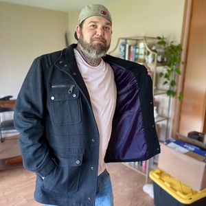 Wool Jacket with Purple Lining